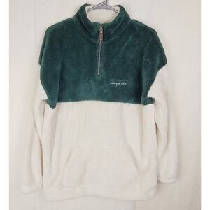 Summit Sportswear green and white Michigan State teddy fleece pullover Size S